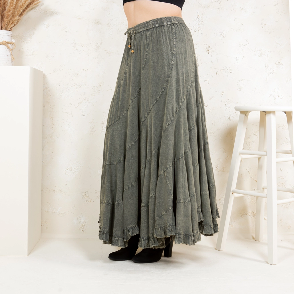 Boho Flair Asymmetrical Panel Skirt