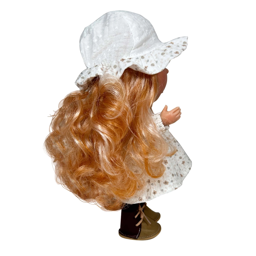 Mia Doll White Dress Blond Curly Hair