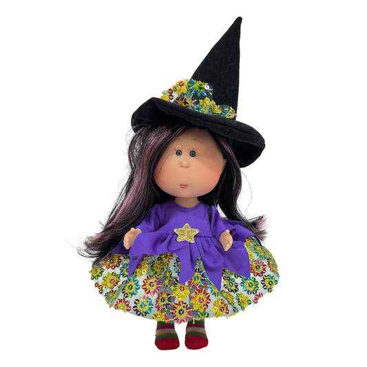 Little Mia Halloween Doll Dark Hair Purple Dress