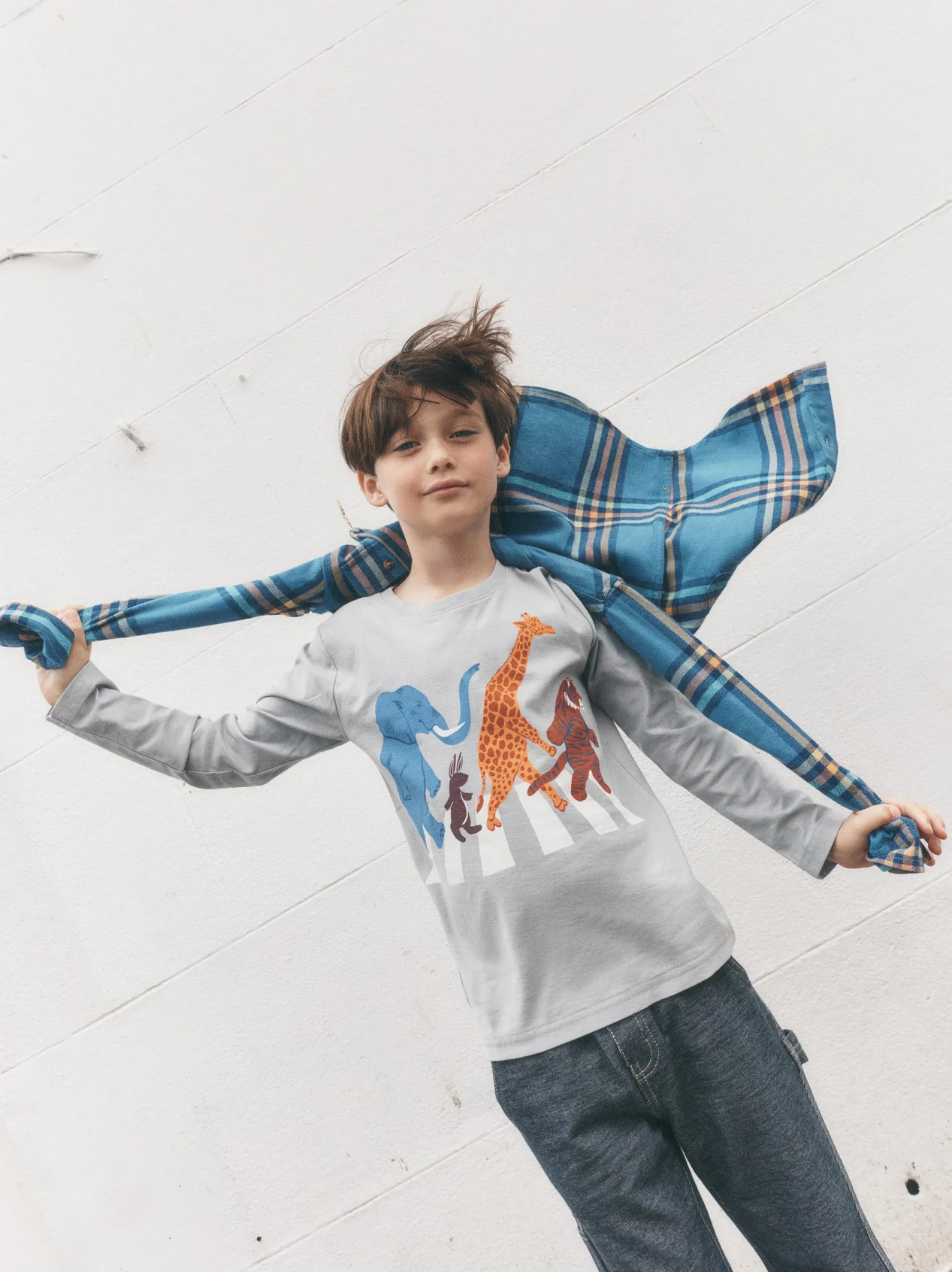 Kids Abbey Road Animals Long Sleeve Graphic Tee