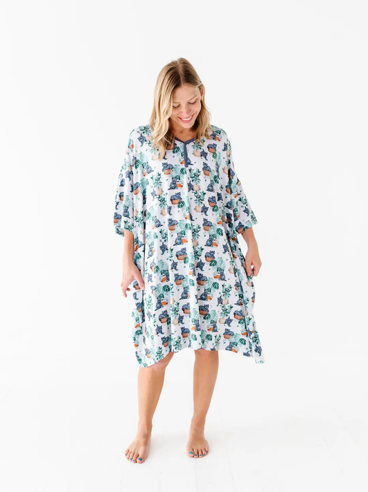 Meowstera Cat Bamboo Muumuu Nightgown