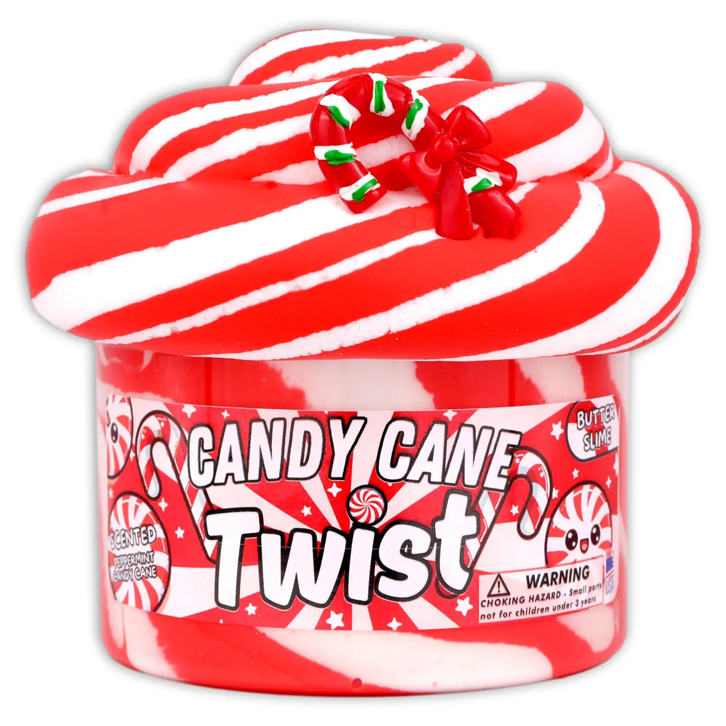 Candy Cane Twist Christmas Slime