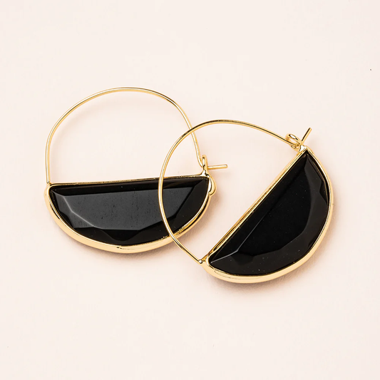 Stone Prism Hoops Black Spinel