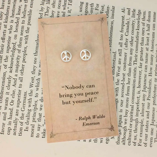 Literary Quote Peace Stud Earrings