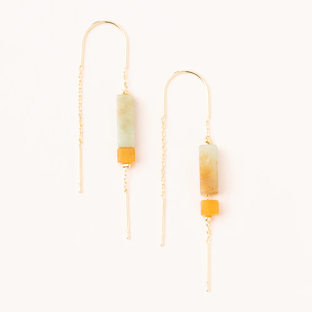 Stone Threader Earrings Amazonite