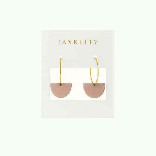 Half Moon Clay Hoop Earrings