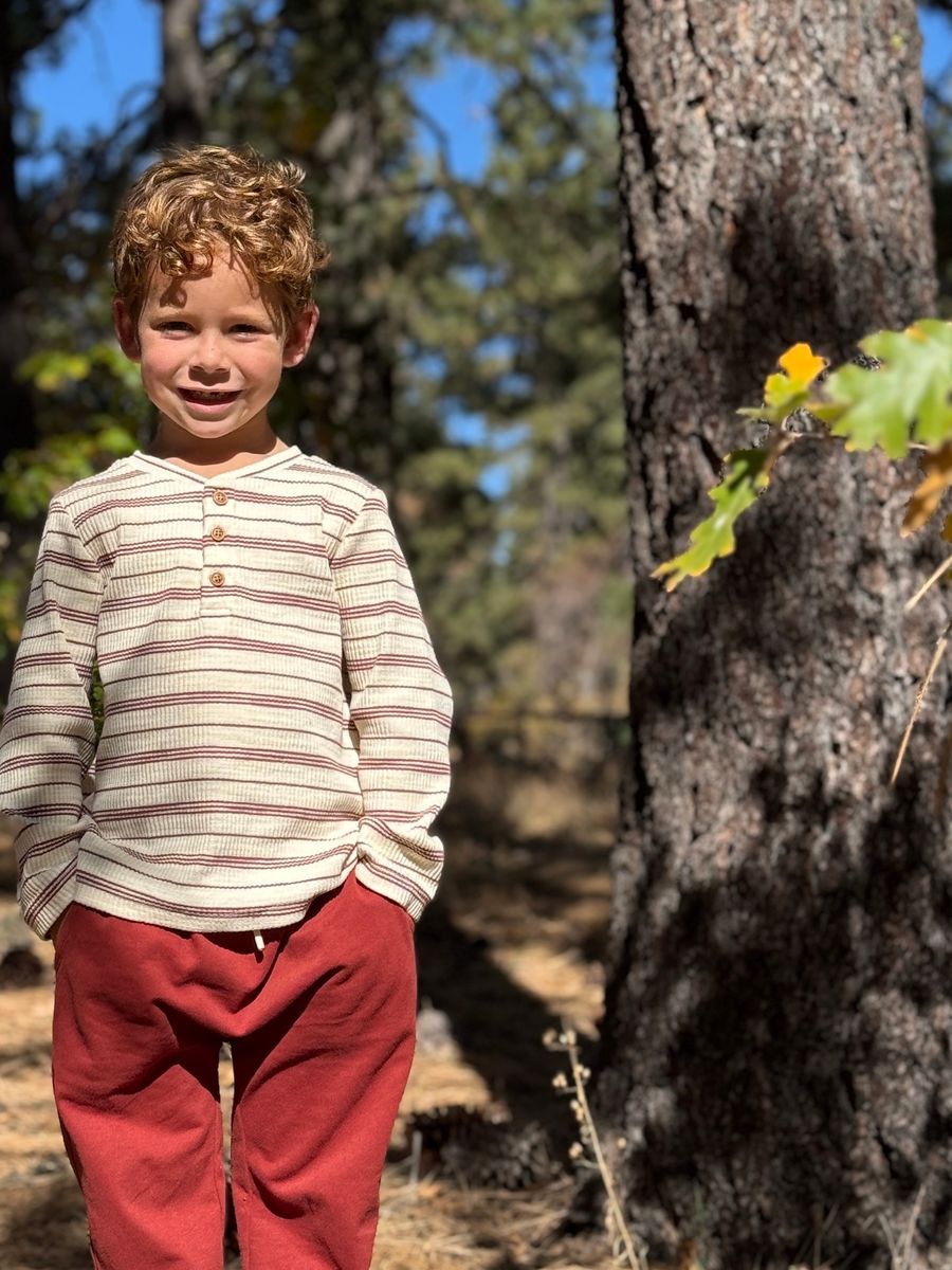 Boys Adams Ribbed Henley Top