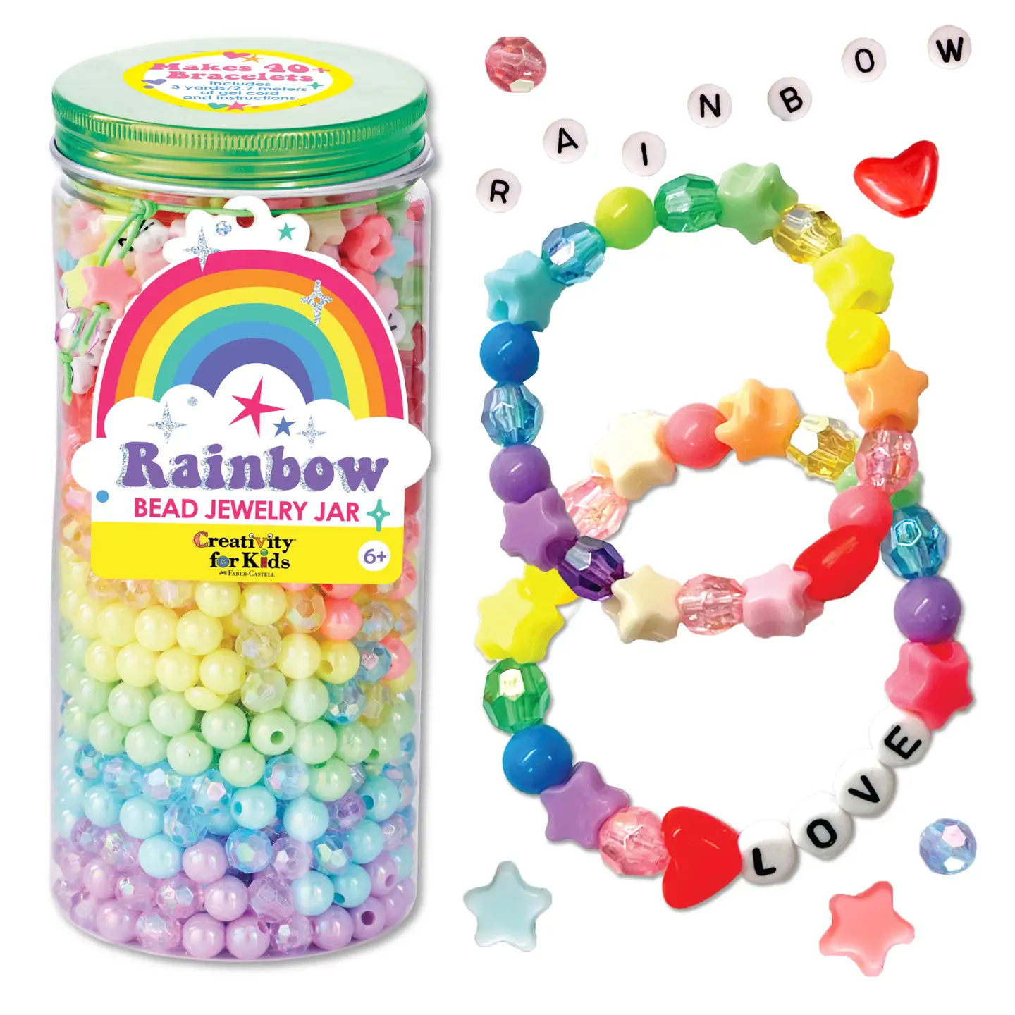 Rainbow Bead Jewelry Jar