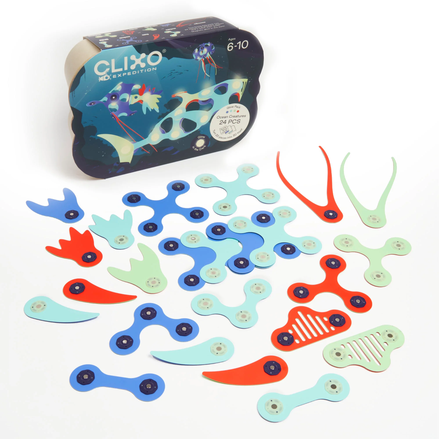 Clixo Ocean Creatures Magnetic Toy Set