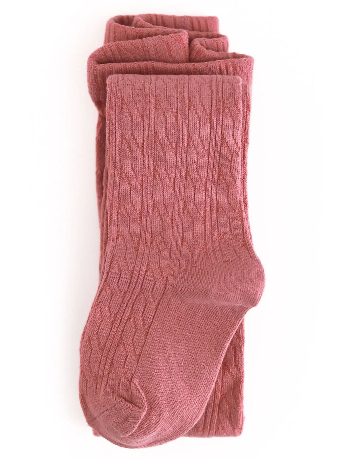 Baby Cable Knit Tights - Old Rose