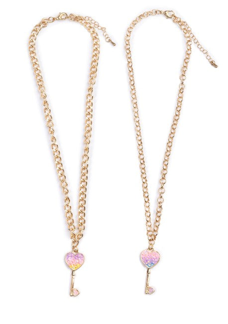 Girls Chic Key To My Heart Necklace