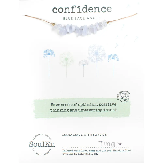 Seed Necklace - Blue Lace Agate for Confidence