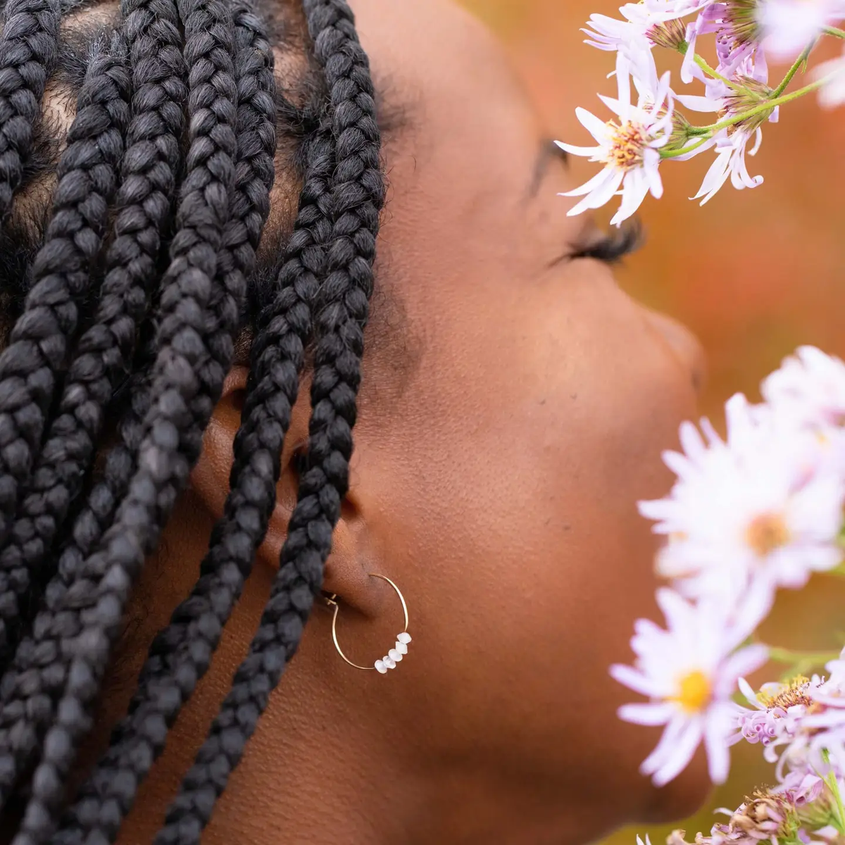 Moonstone Hoop Earrings for Sisterhood