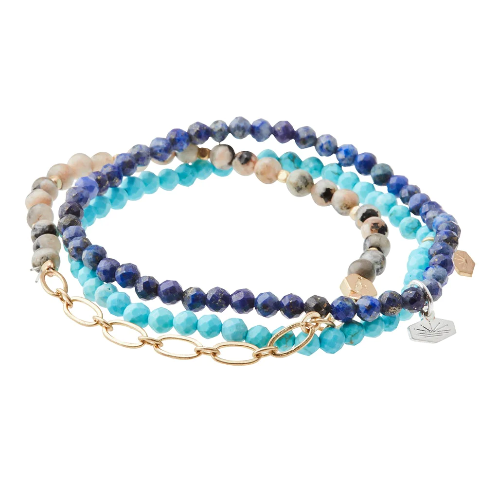 Mini Stone Stacking Bracelet - Turquoise