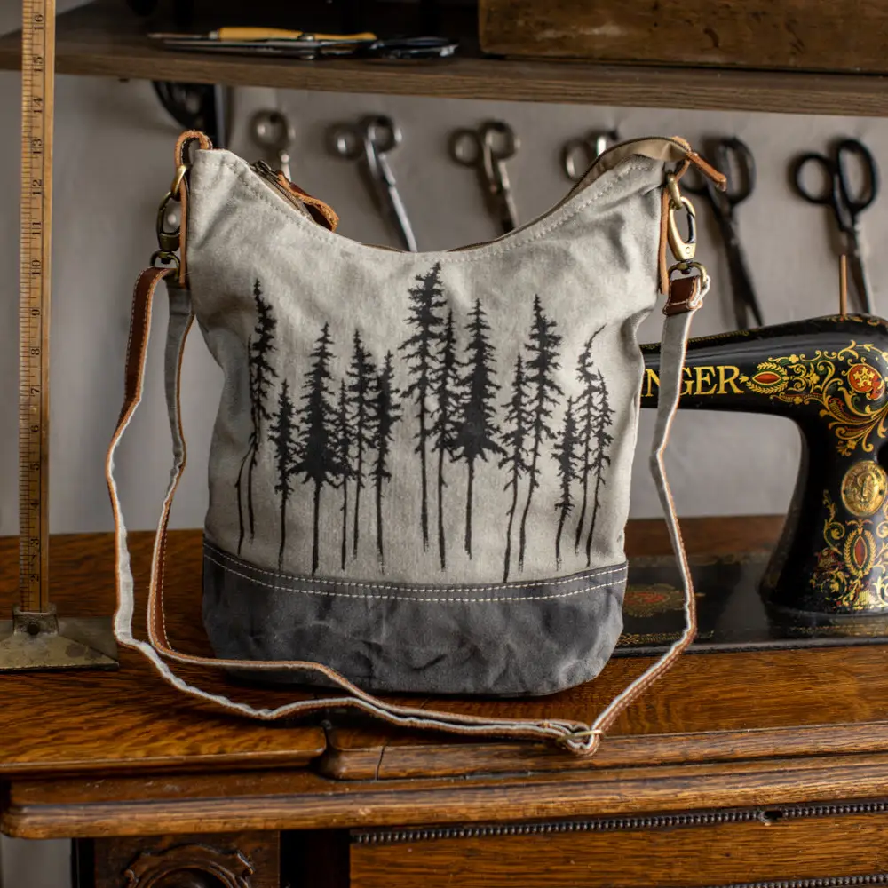 Blue Spruce Canvas Hobo Crossbody