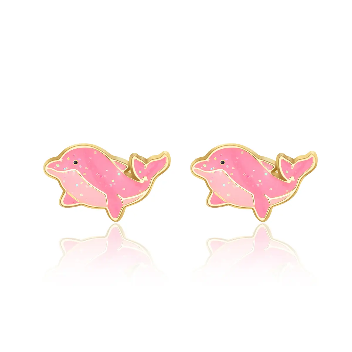 Dazzling Dolphin Stud Earrings