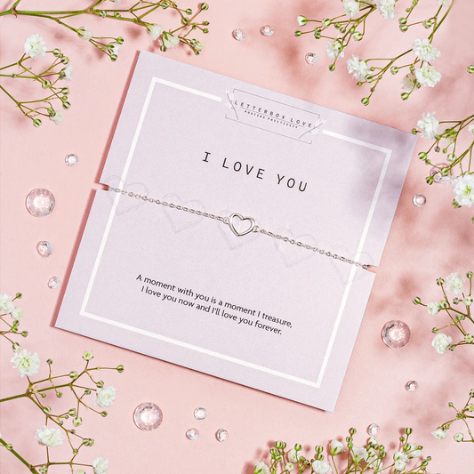 I Love You Silver Heart Bracelet