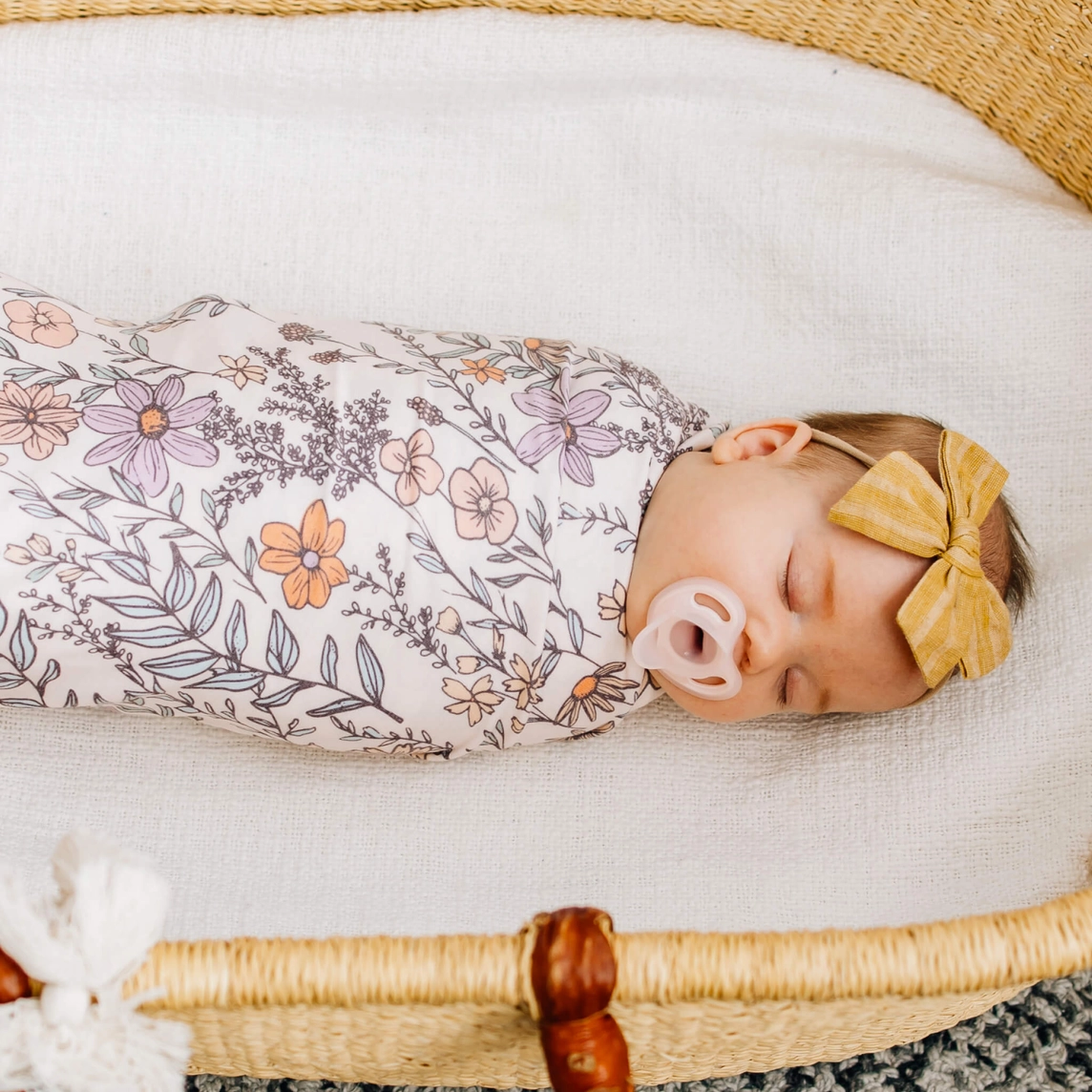Flora Floral Knit Swaddle Blanket