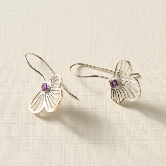 Khilana Amethyst Bloom Drop Earrings