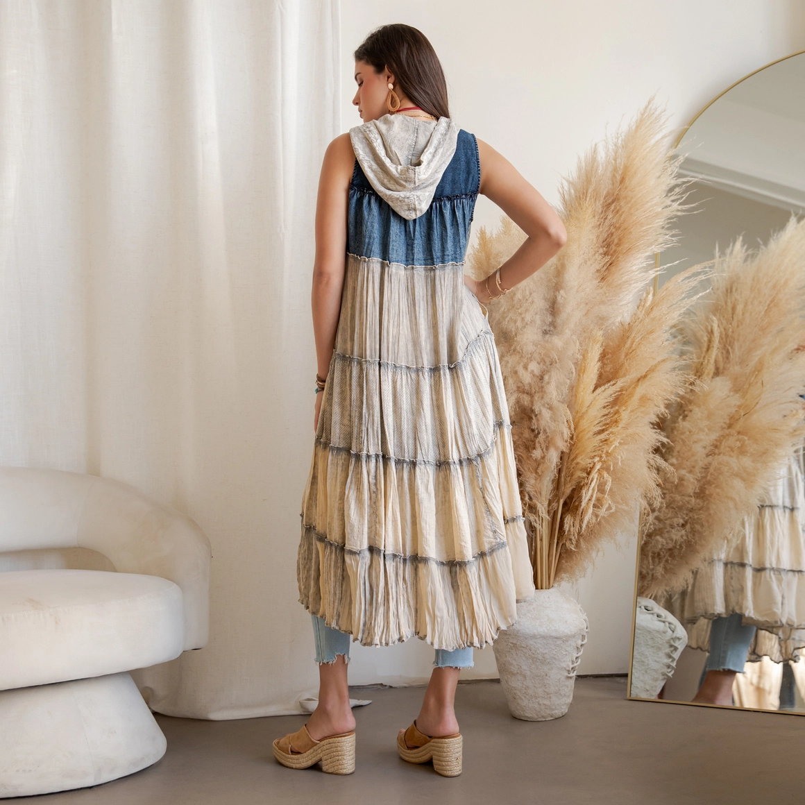 Boho Tiered Sleeveless Maxi Dress