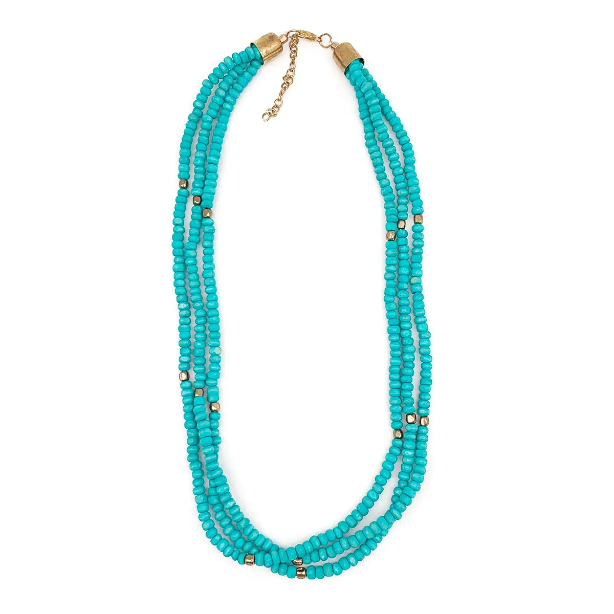 Beaded Chromatic 3 Strand Short Necklace