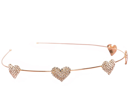 Girls Rhinestone Heart Headband
