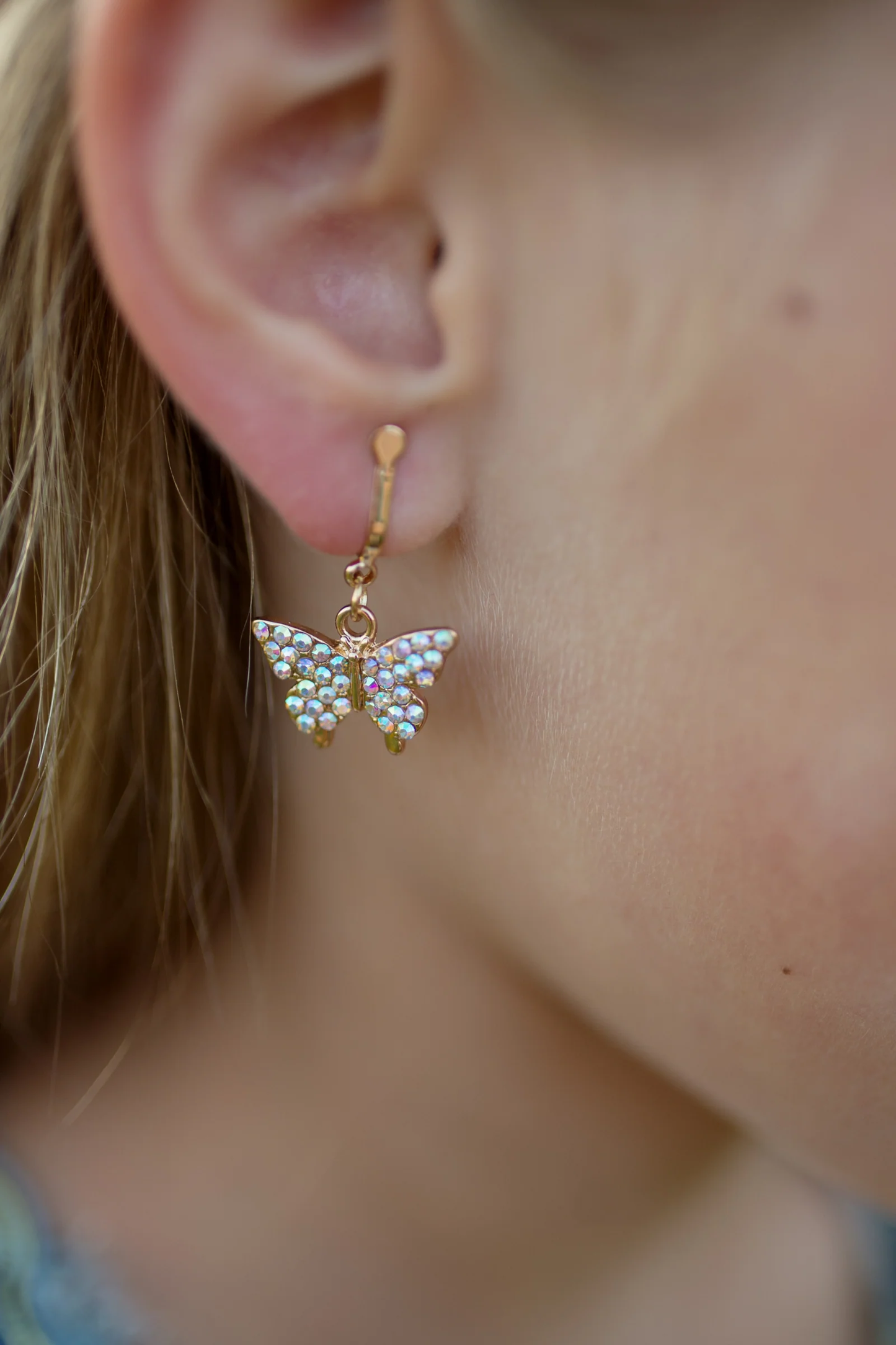 Girls Butterfly Clip Earrings