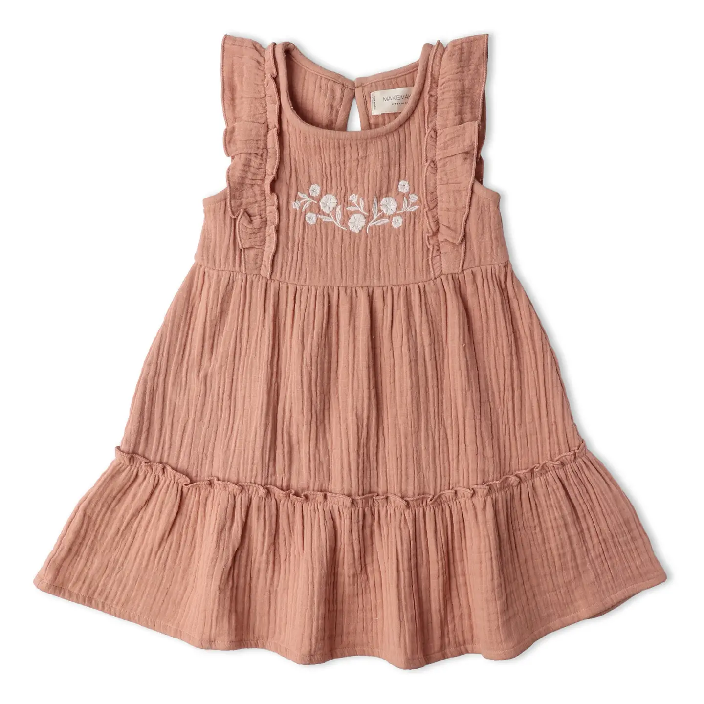 Baby Embroidered Clay Tiered Dress