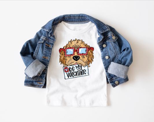 Kids Dog Be My Valentine Long Sleeve T-Shirt