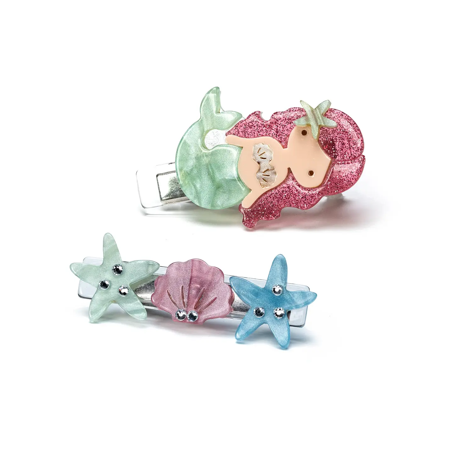 Mermaid & Starfish Alligator Hair Clips