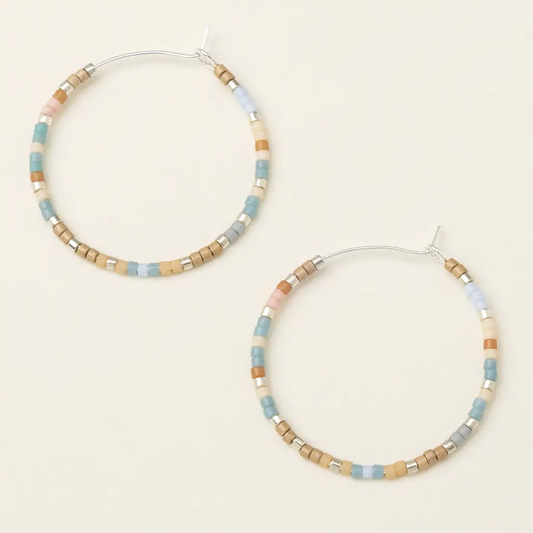 Chromacolor Miyuki Ombre Hoop Earrings Desert/Silver