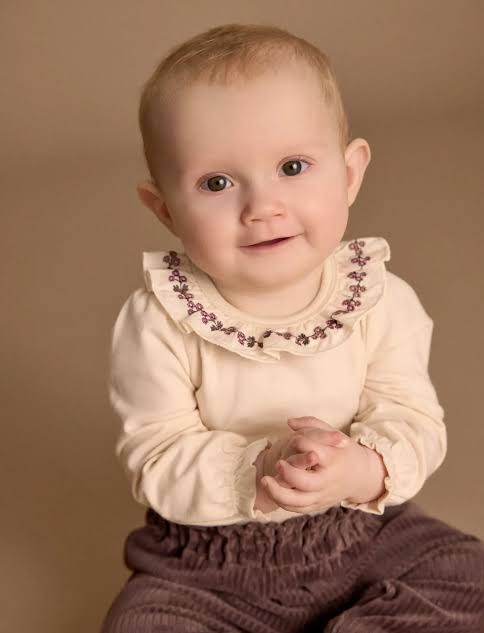 Baby Girl Embroidered Ruffle Collar Onesie