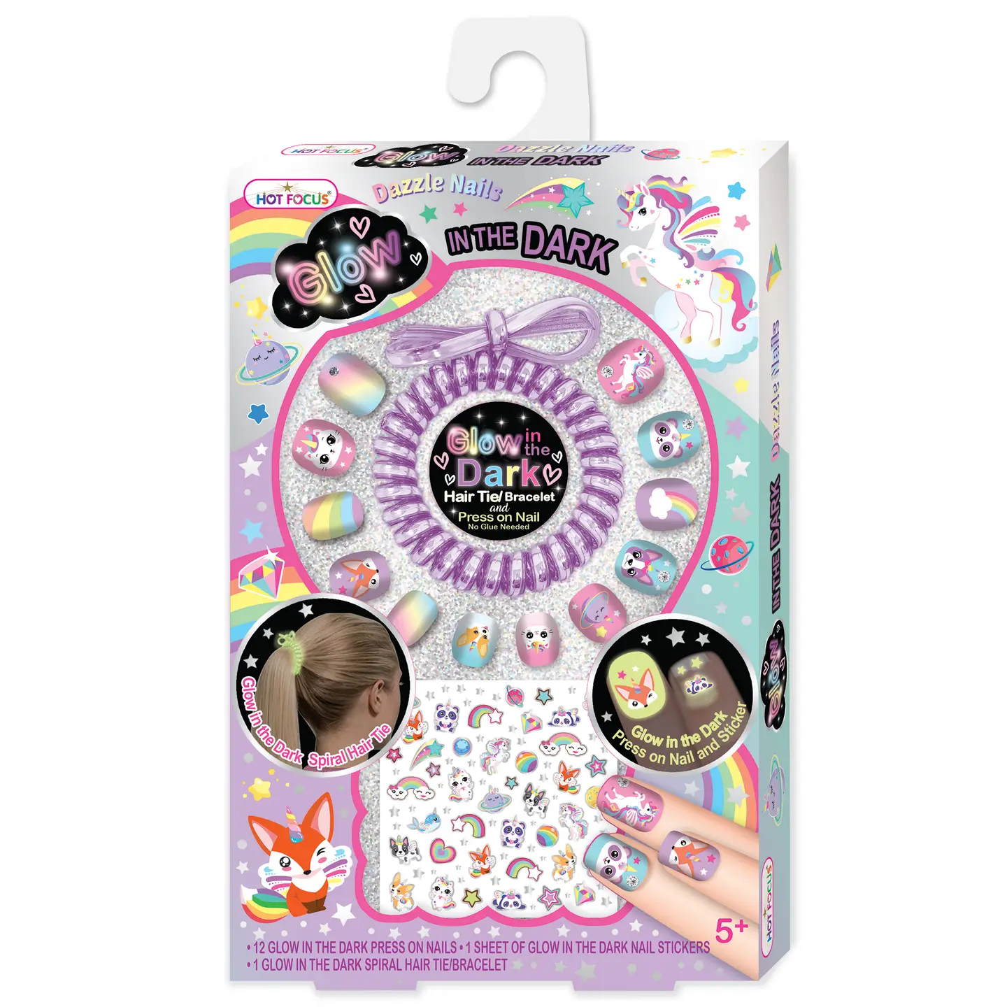 Girls Dazzle Nails Glow in the Dark