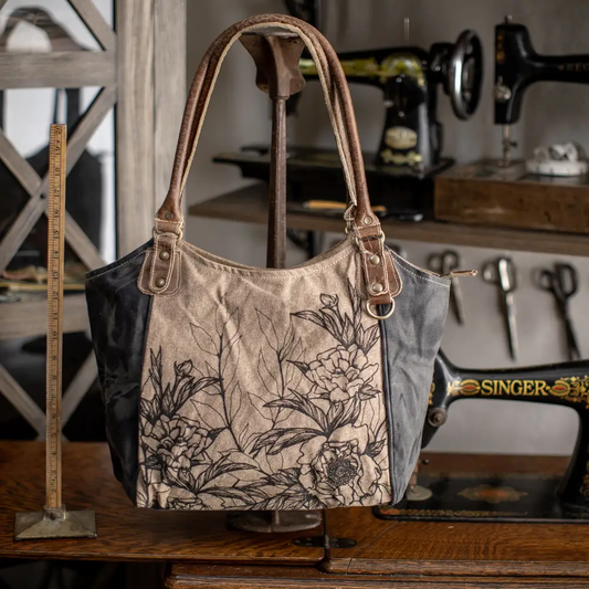 Peony Upcycled Canvas Handbag