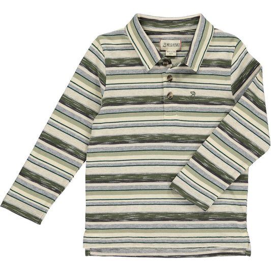 Boys Sumter Sage/Cream Stripe Shirt