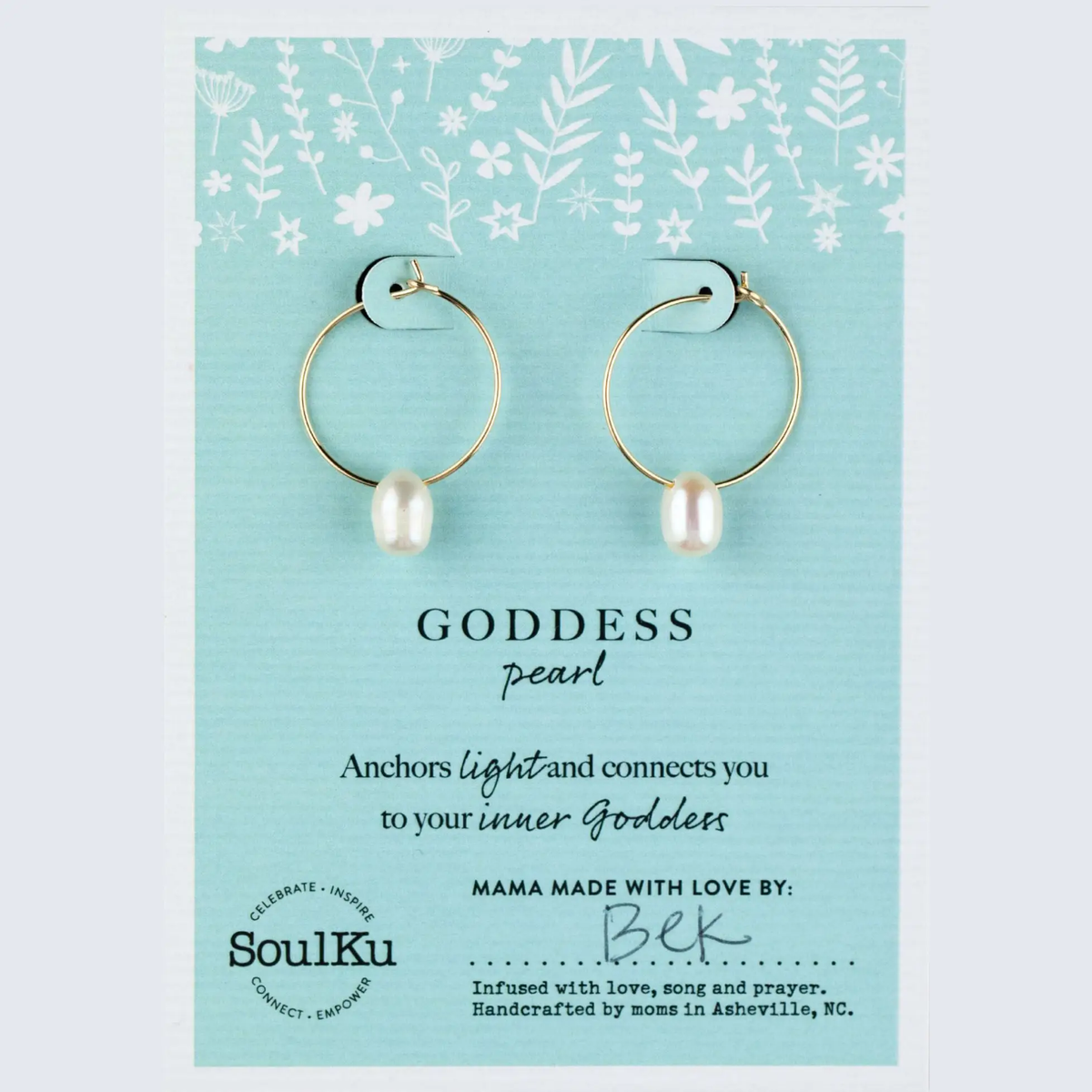 Pearl Gold Hoop Earrings for Goddess