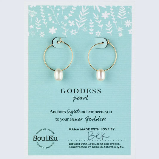 Pearl Gold Hoop Earrings for Goddess