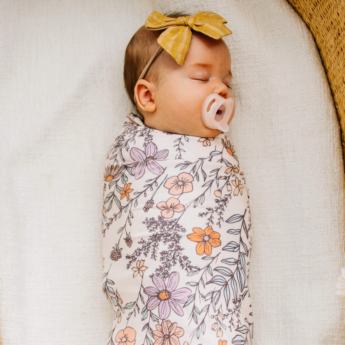 Flora Floral Knit Swaddle Blanket