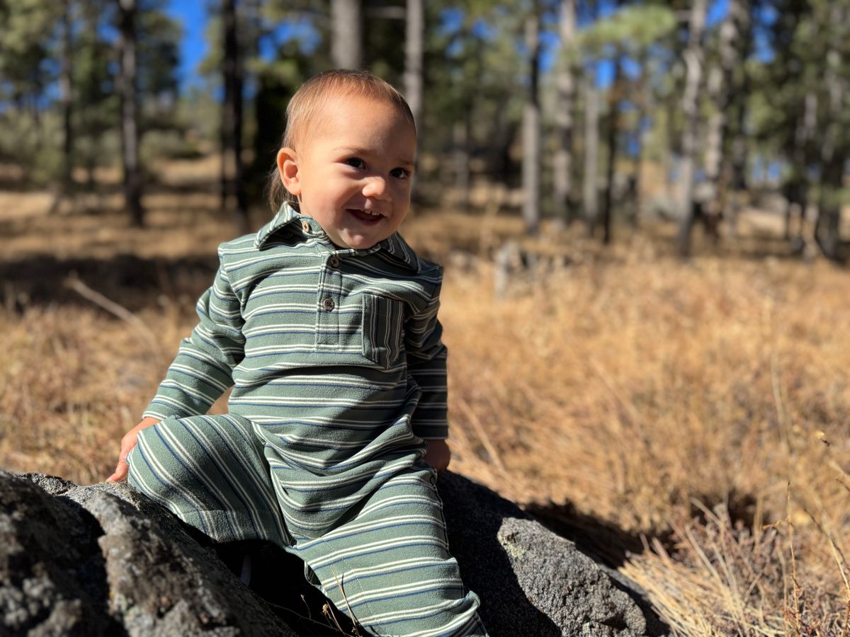 Baby Kingston Striped Polo Romper