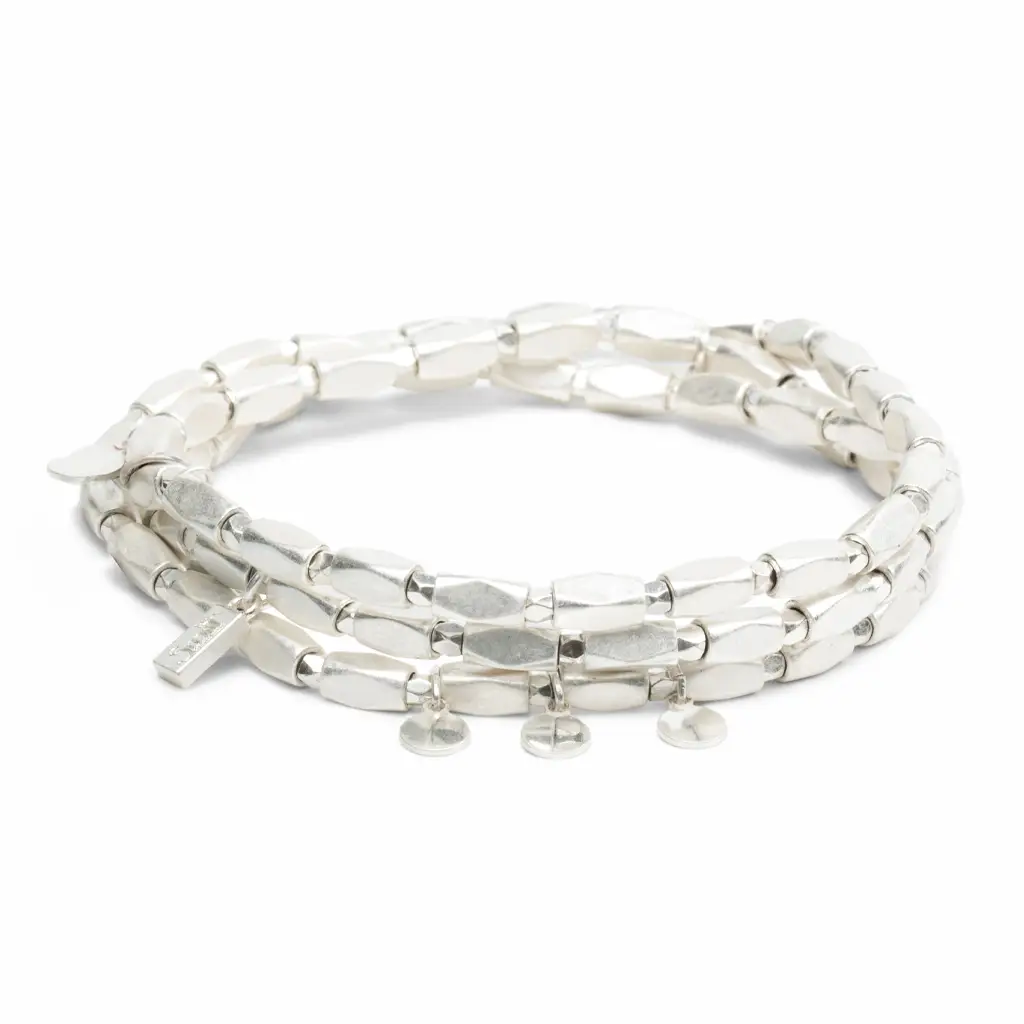 Metal Wrap Necklace/Bracelet/Anklet Iconic Disc Silver