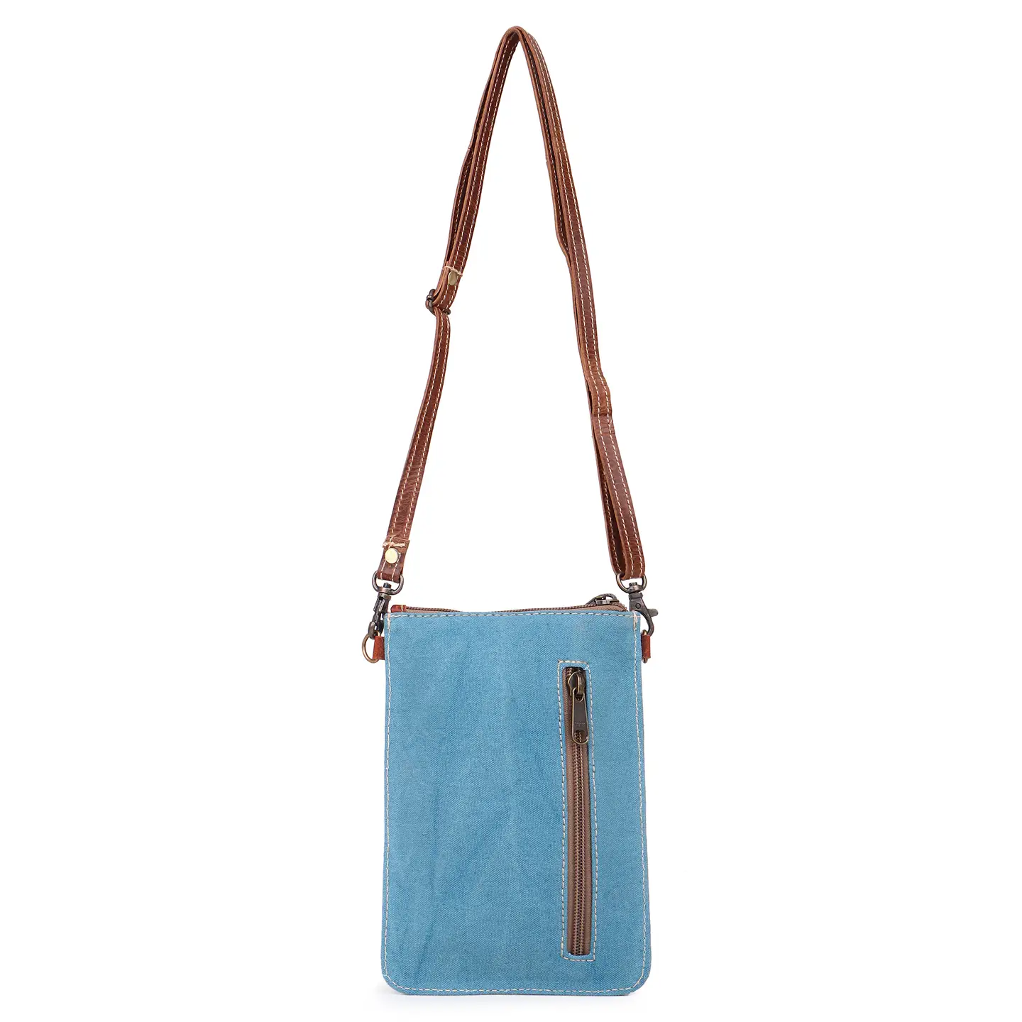 Women's Small Crossbody Bag - Teal + White