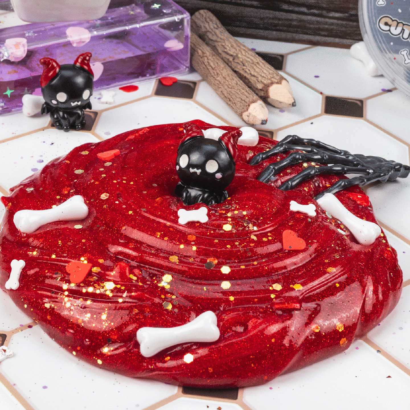 Cute To the Bone Glitter Slime