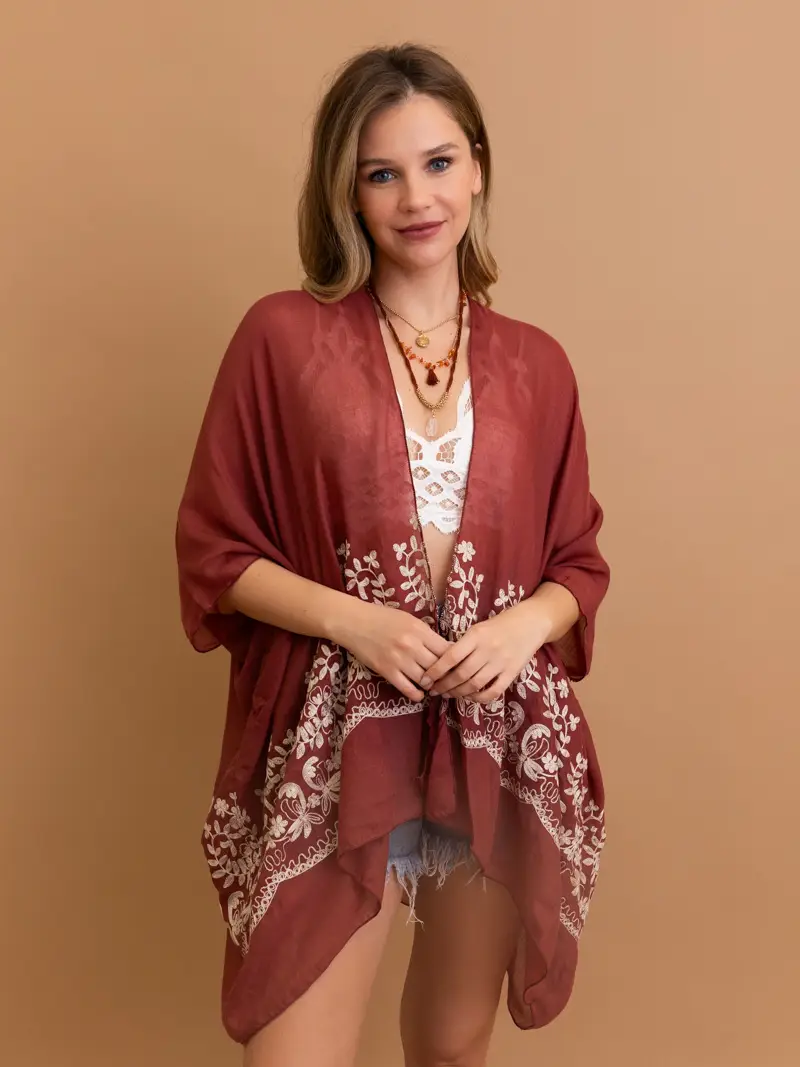 Lightweight Embroidery Kimono
