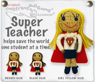 Super Teacher Girl String Doll Keychain