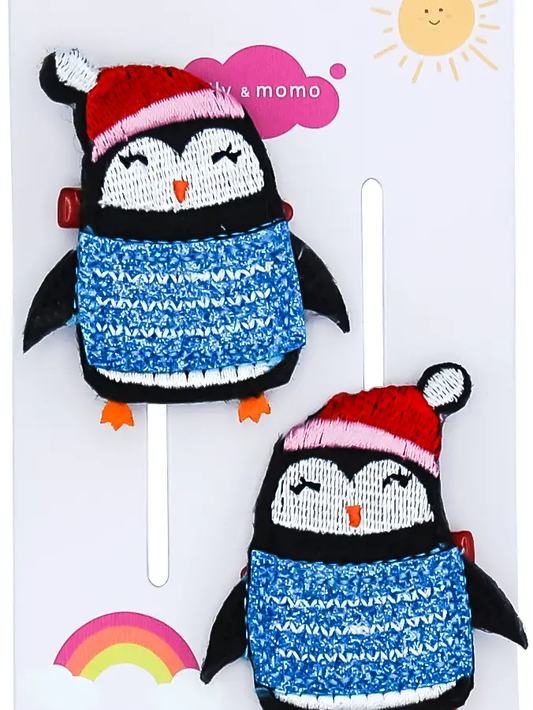 Winter Wonderland Penguins Hair Clips