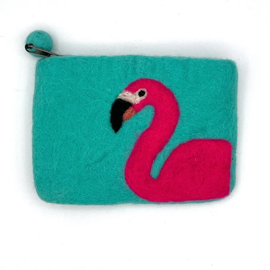 Flamingo Felted Coin Purse