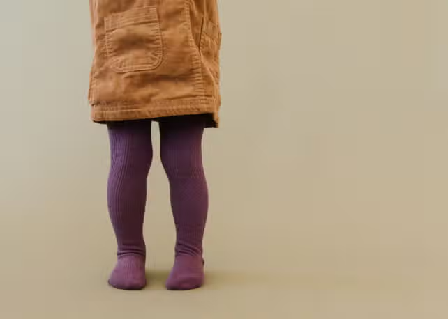 Girls Cable Knit Tights - Dusty Plum