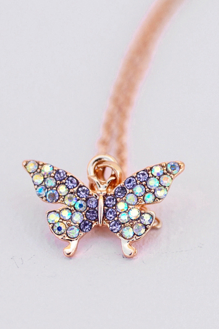 Girls Butterfly Gem Necklace