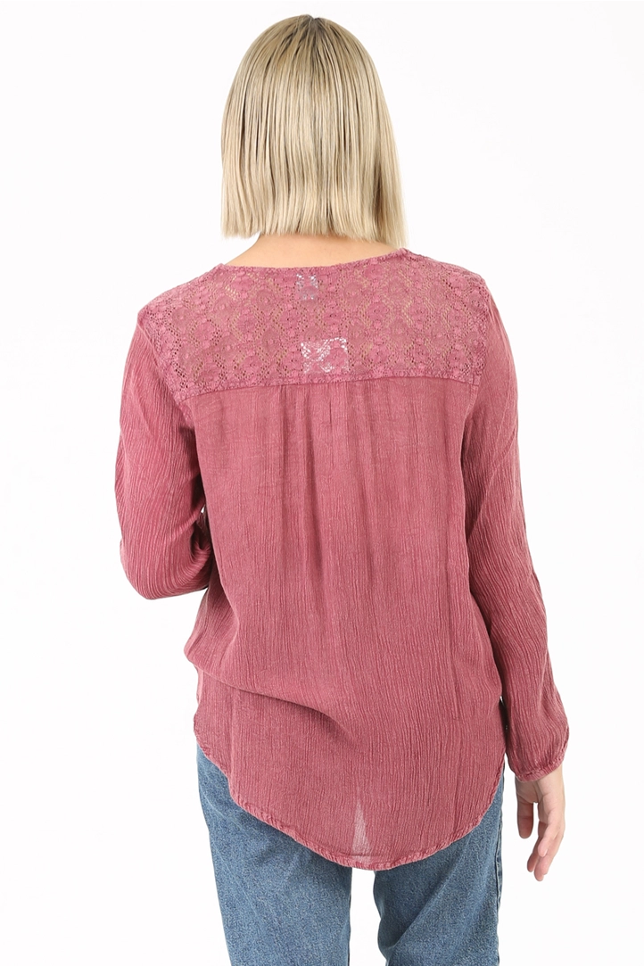 Tie Waist Embroidered Top