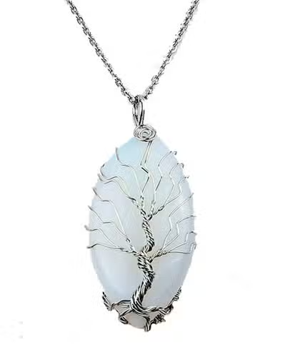 Opal Oval Tree Necklace
